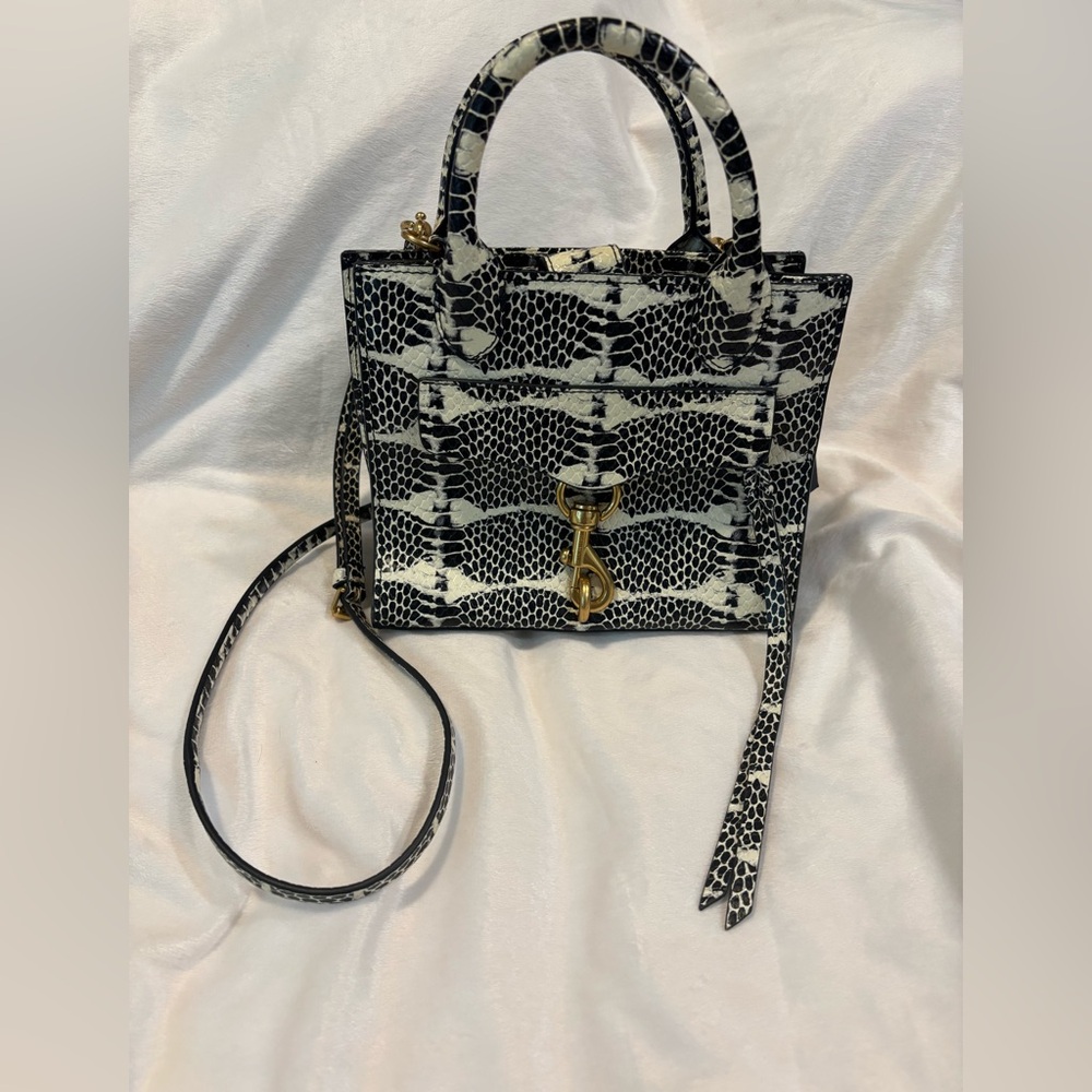 Rebecca Minkoff Black and Cream Crossbody Bag